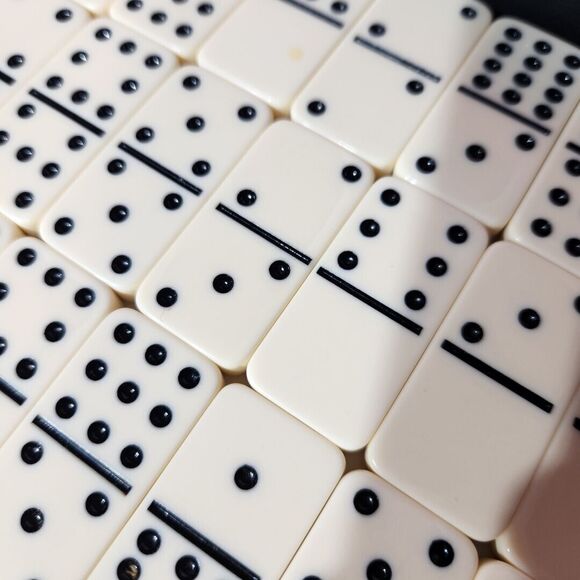 Pressman Double 12 Dominoes 91 Tiles Tournament Edition Vtg 90s Vinyl Case - Picture 5 of 12